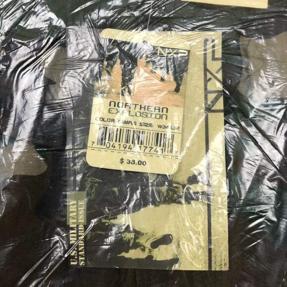 Northern Explosion Military Militia Camaflage Cargo Pants Size W34 x L32 NWT - Picture 1 of 5